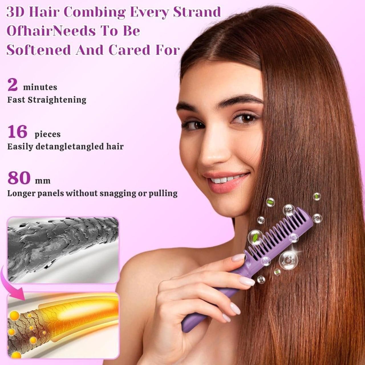Meneflix Portable Mini Hair Straightener | Cordless Rechargeable Hot Comb with Adjustable Heat – Travel Friendly